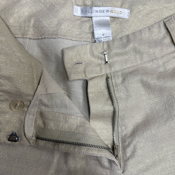 Ballinger Gold Cream with Metallic Thread Bermuda Shorts 9”Inseam Retro Chic - Picture 9 of 9